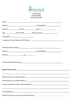 innova physical therapy new patient forms innova physical therapy